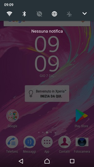 Scorri nuovamente verso il basso il menu in alto