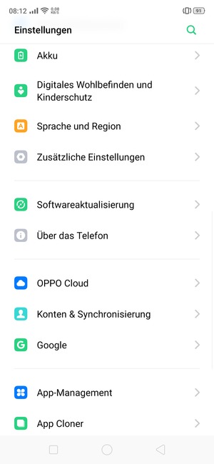Scrollen Sie und wählen Sie Softwareaktualisierung