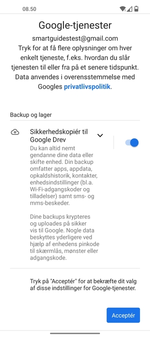 Vælg Acceptér