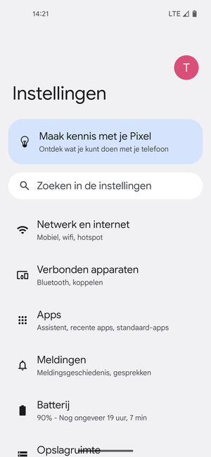Selecteer Netwerk en internet