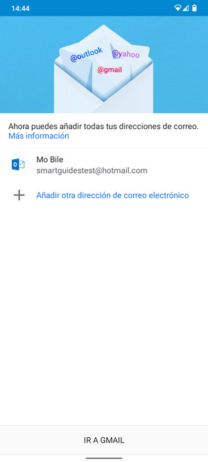 Seleccione IR A GMAIL