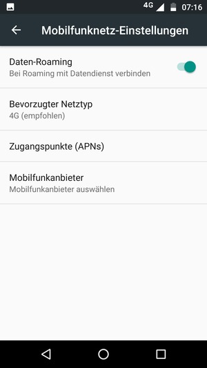 Schalten Sie Daten-Roaming an oder aus