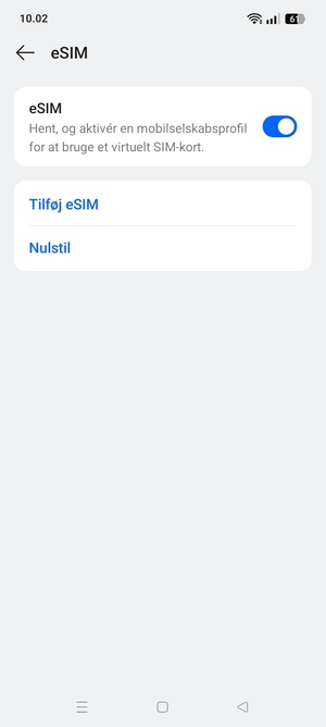 Vælg Tilføj eSIM