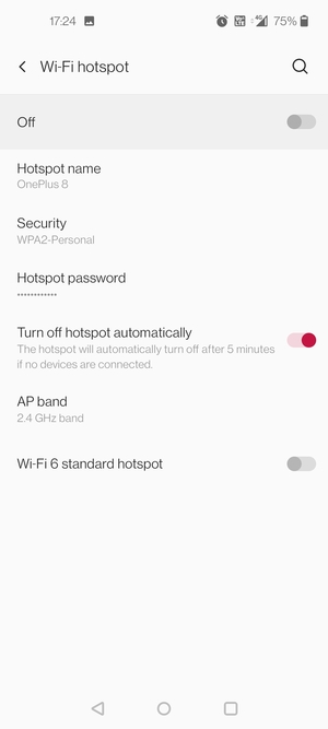 Select Hotspot password