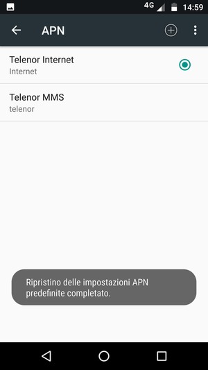 Seleziona Nuovo APN