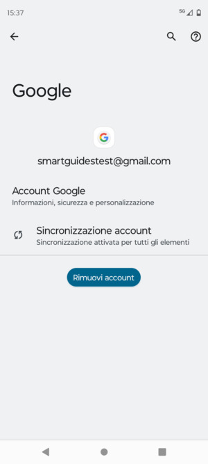 Seleziona Sincronizzazione account
