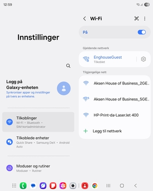 Du er nå koblet til Wi-Fi-nettverket