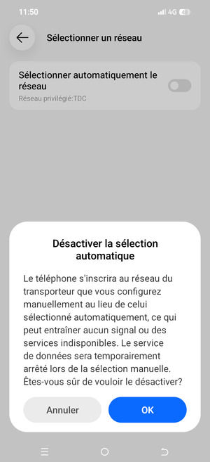 Sélectionnez OK
