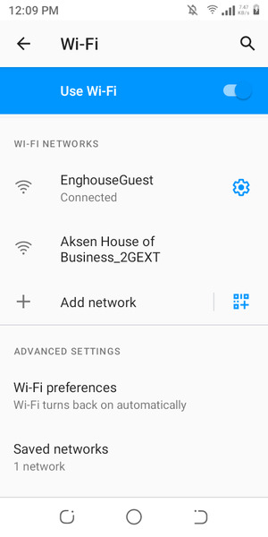 You are now connected to the Wi-Fi network