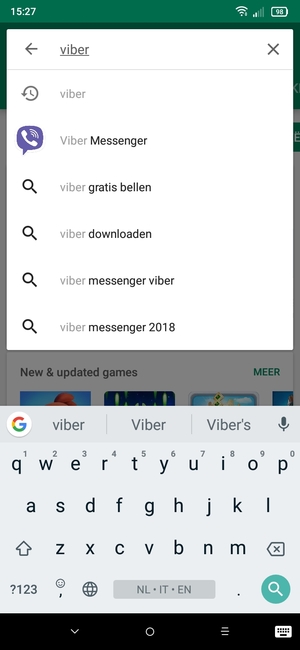 Voer de app-naam in en selecteer Zoeken
