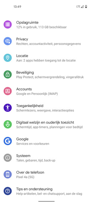 Scroll naar en selecteer Systeem