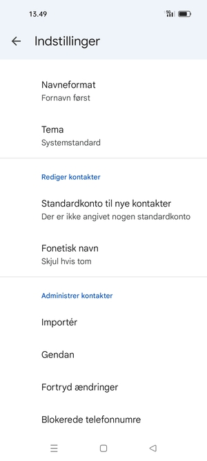 Scroll til og vælg Importér