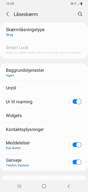 Vælg Skærmlåsningstype