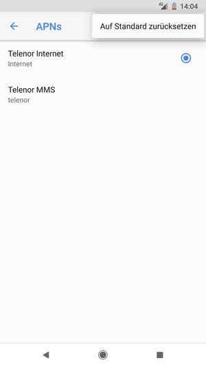 Wählen Sie Auf Standard zurücksetzen