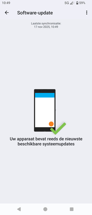 Als uw telefoon up-to-date is, zult u het volgende scherm zien