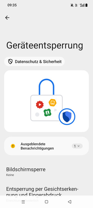 Wählen Sie Bildschirmpsperre