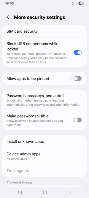 Select SIM card security