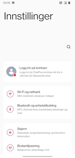 Velg Wi-Fi og nettverk