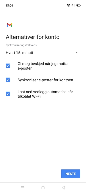 Velg NESTE