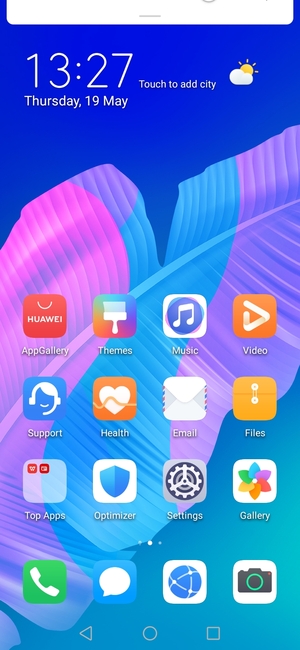 Slide down the top menu