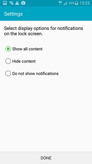 Select your preferred option and select DONE