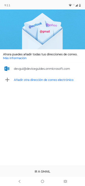 Seleccione IR A GMAIL
