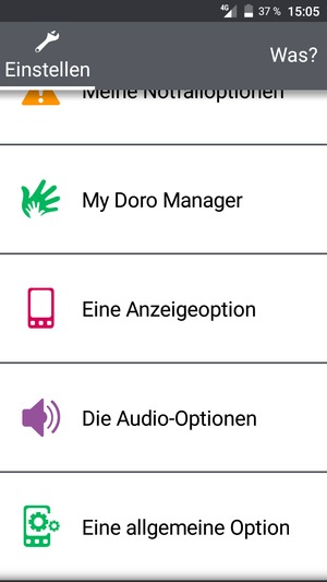 Scrollen Sie und wählen Sie Eine allgemeine Option