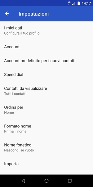 Scorri e seleziona Importa