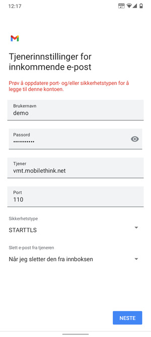 Velg Sikkerhetstype
