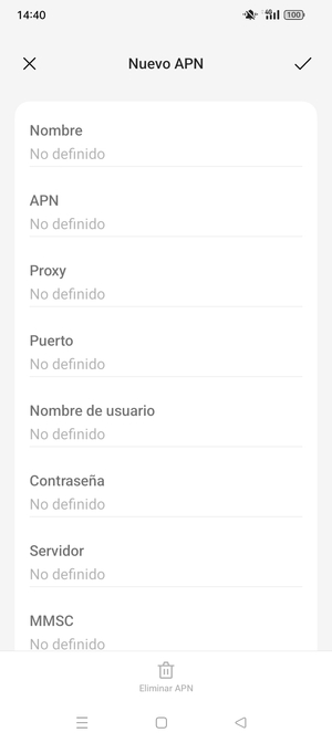 Introduzca la información de Internet