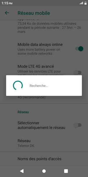 Veuillez attendre la fin de la recherche