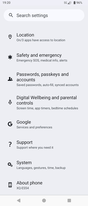 Scroll to and select System