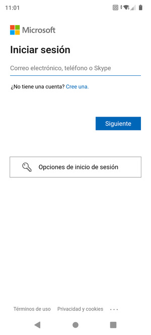 Introduzca su Dirección de correo electrónico y seleccione Siguiente