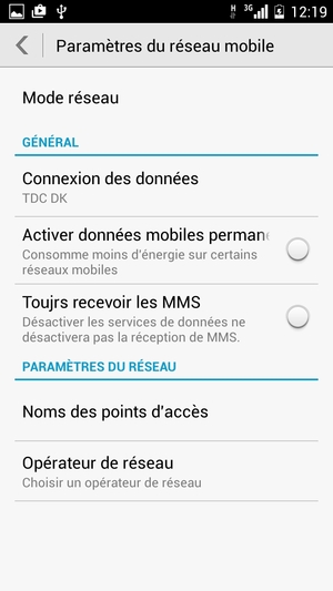 Sélectionnez Noms des points d'accès