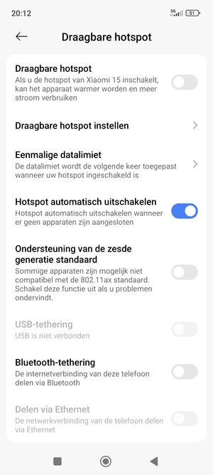 Selecteer Draagbare hotspot instellen
