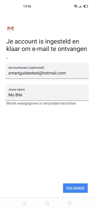 Geef uw account een naam en voer uw naam in. Selecteer VOLGENDE