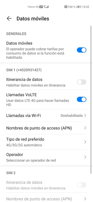Para cambiar la red en caso de problemas de conectividad, seleccione Operador