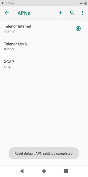 Your phone will reset to default Internet and MMS settings
