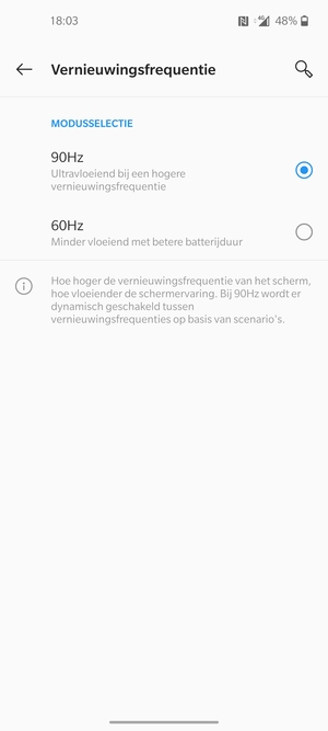 Selecteer 60Hz
