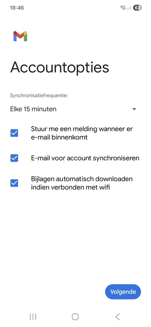 Selecteer Volgende