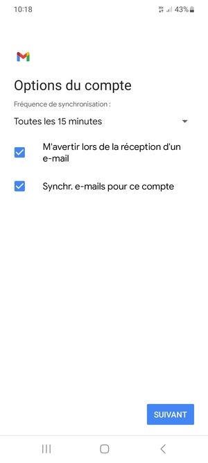 Sélectionnez SUIVANT