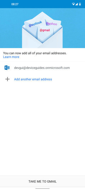 Select TAKE ME TO GMAIL