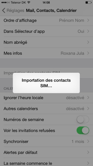 Vos contacts seront enregistrés sur votre téléphone