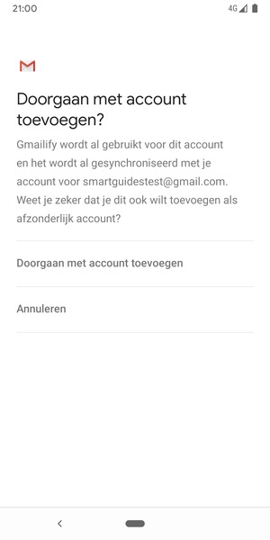 Selecteer Doorgaan met account toevoegen