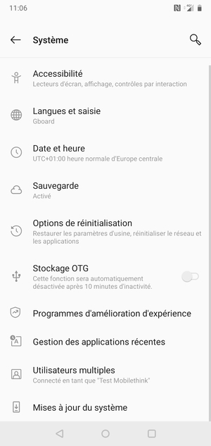 Sélectionnez Mises à jour du système