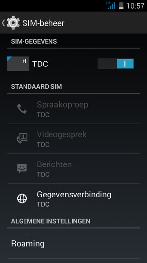 Selecteer Roaming