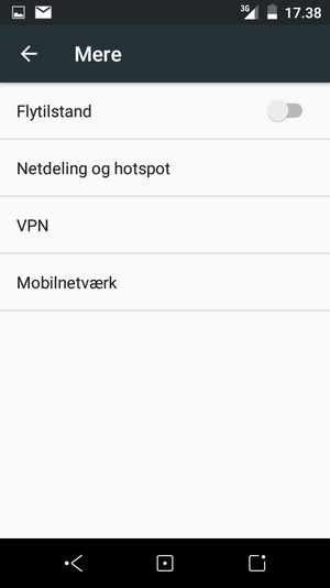 Vælg Mobilnetværk