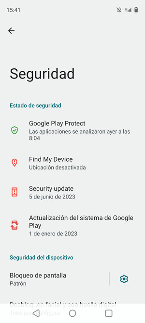 El teléfono ha sido asegurado con un bloqueo de pantalla