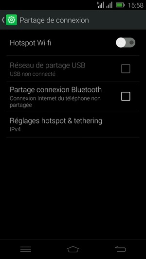 Sélectionnez Hotspot Wi-fi