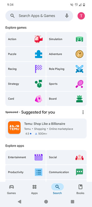 Select the Search bar